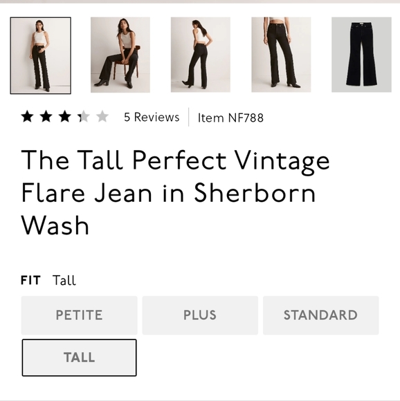 TALL Madewell The Perfect Vintage Flare Jeans Denim Jean NF788 Sherborn Wash - Picture 8 of 9